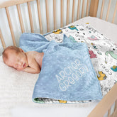 Lofaris Colorful Dinosaurs Roar Cool Hello Minky Baby Blanket